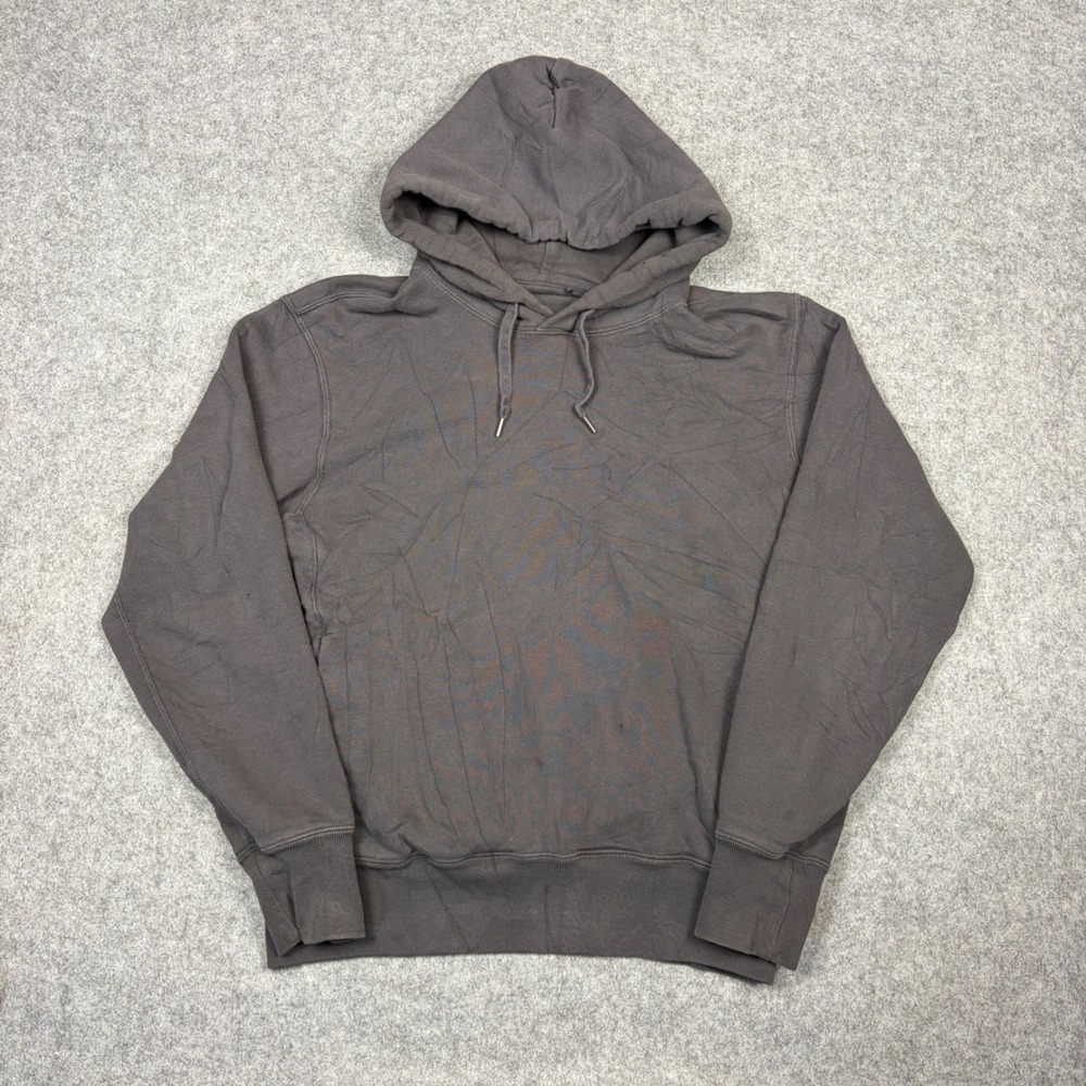 Uniqlo Mens Small Gray Pullover Hoodie Sweatshirt Charcoal Cotton Blend